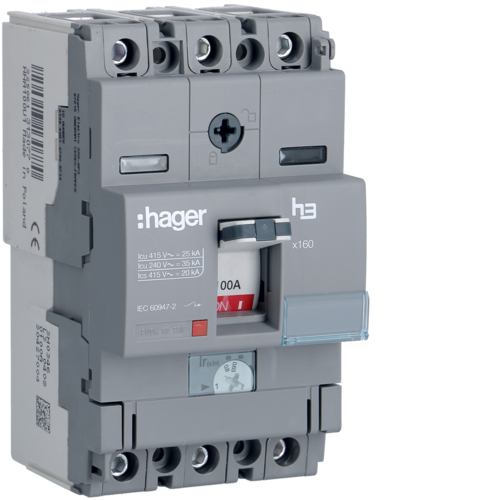 HHA100U MCCB X160 3P 25kA 100A
